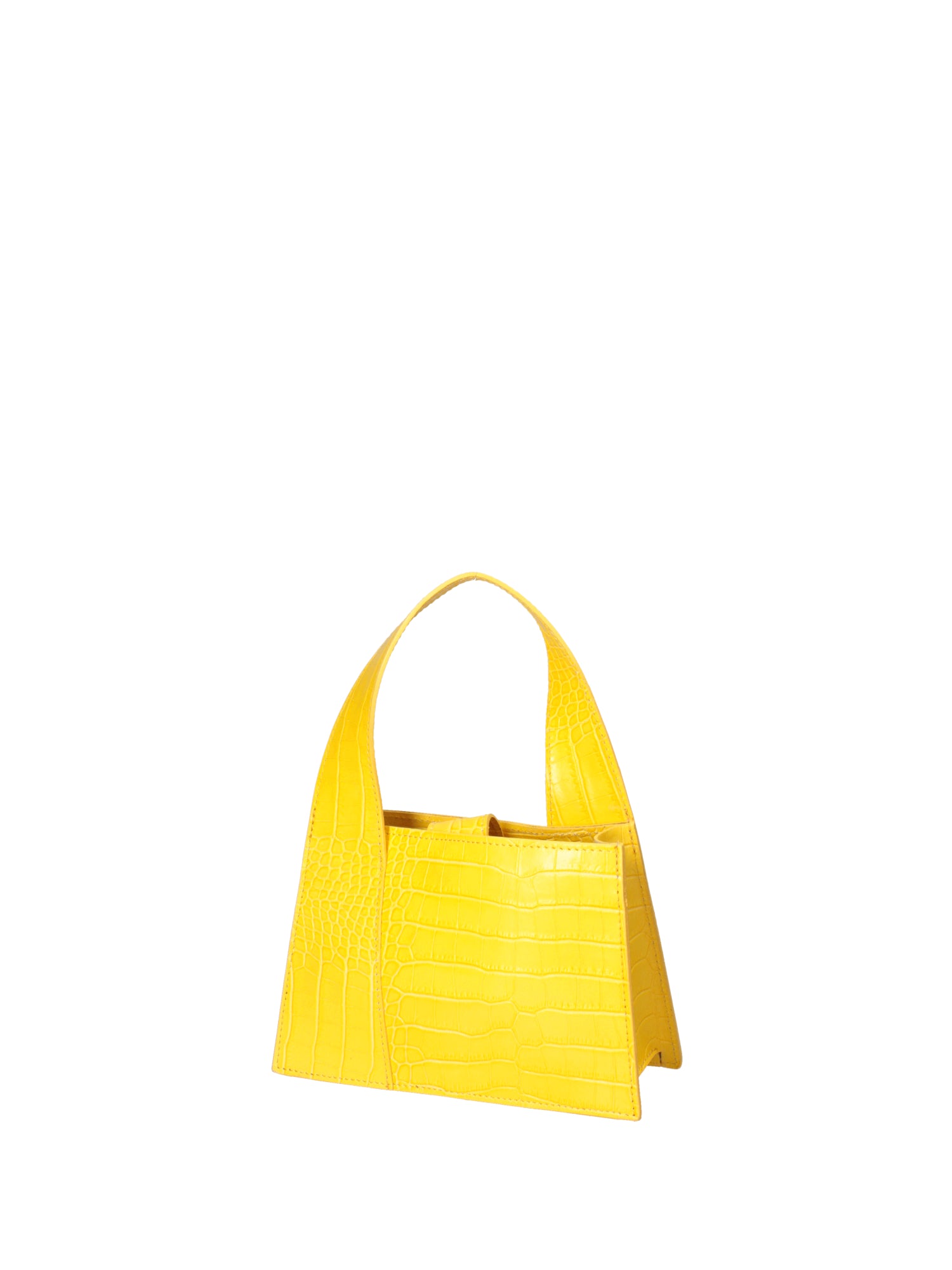 Borsa a mano da donna Vera pelle effetto cocco 07220-C04 GIALLO Roberta Rossi