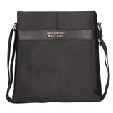 Borsa a tracolla uomo Pelle vegana + Tessuto PCL3068-BLACK Northampton Polo Club