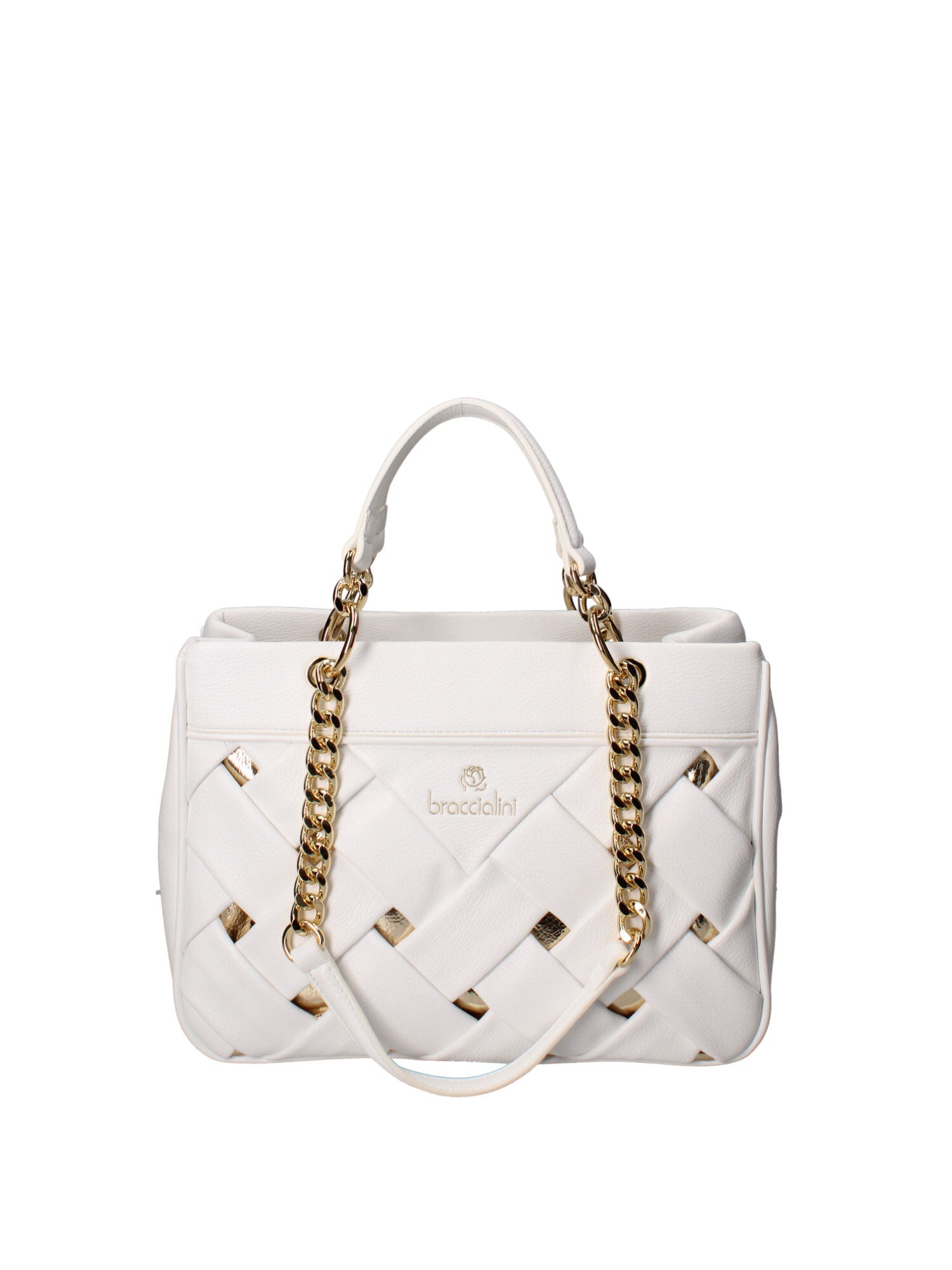 Rosalind Borsa a mano da donna 100% poliuretano B17151-BIANCO Braccialini