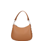 Borsa a spalla da donna 100% pelle ruga 07241-L125 CAMEL Roberta Rossi