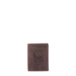 Portafoglio uomo in vera pelle Casual IN-1104-SKULL-TESTA DI MORO Sergio Valentini