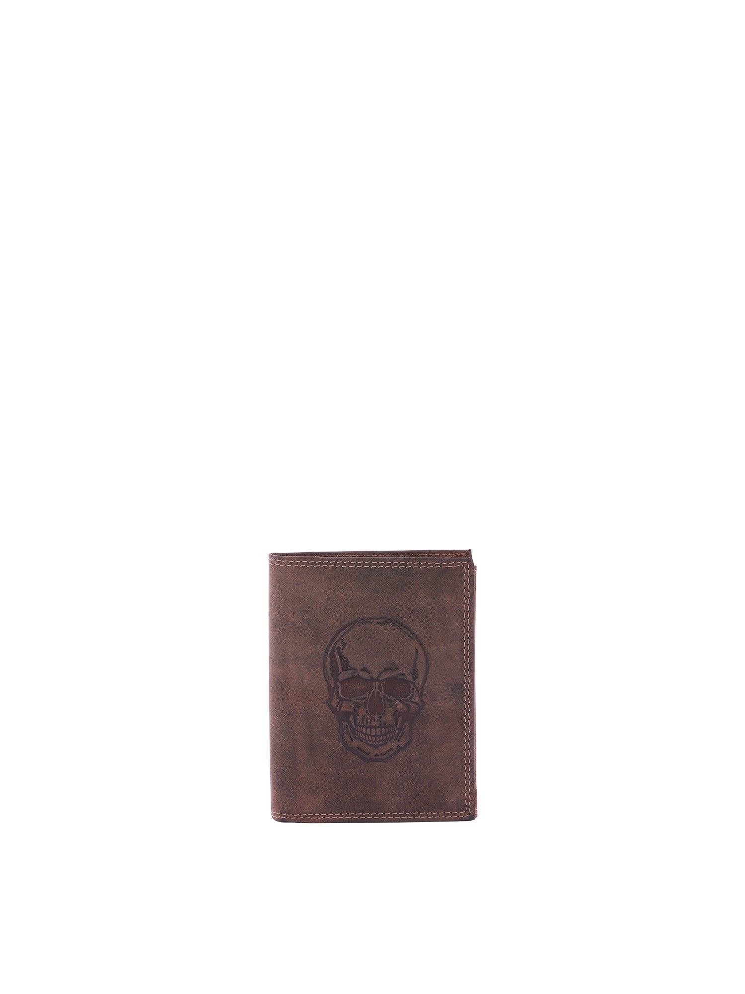 Portafoglio uomo in vera pelle Casual IN-1104-SKULL-TESTA DI MORO Sergio Valentini