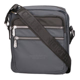 Borsa a tracolla uomo 100% pelle PU PCL3020-GREY+BLACK Northampton Polo Club