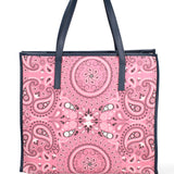 Taormina Borsa a spalla da donna Tela + Vera Pelle 5370-7-L318 BLU NAVY Gave Lux