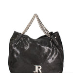 Borsa a spalla da donna Vera pelle e metallo JR-W-1115TJ-BLACK-SILVER John Richmond