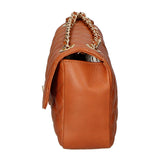 Clizia Borsa a spalla da donna Vera pelle 6078-S17 CUOIO SCURO Gave Lux
