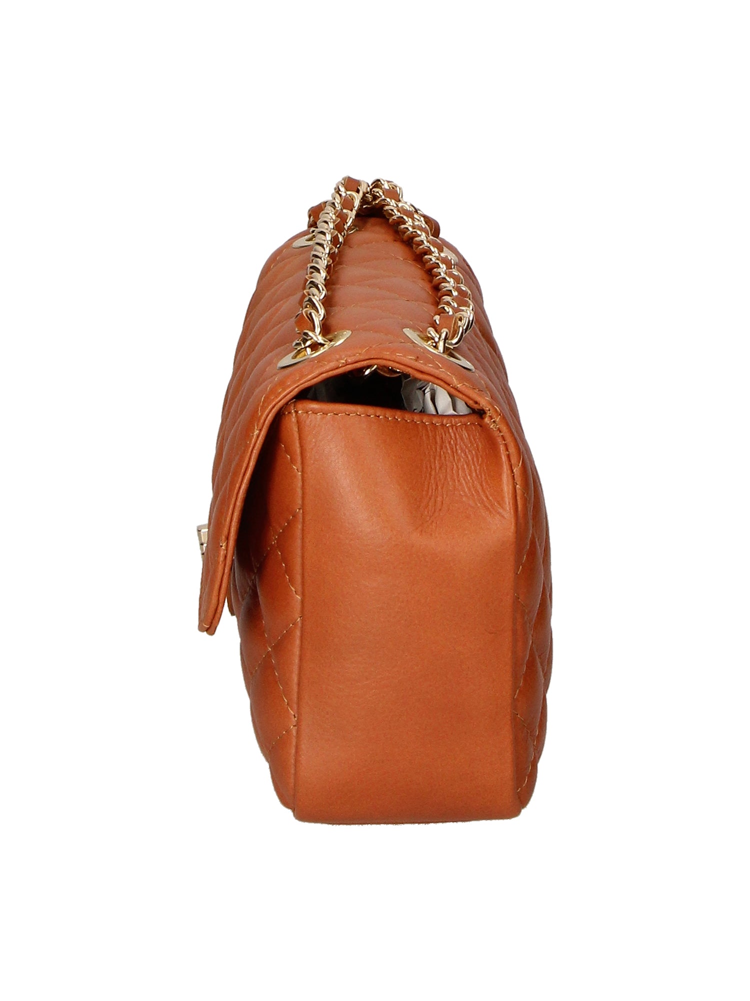 Clizia Borsa a spalla da donna Vera pelle 6078-S17 CUOIO SCURO Gave Lux