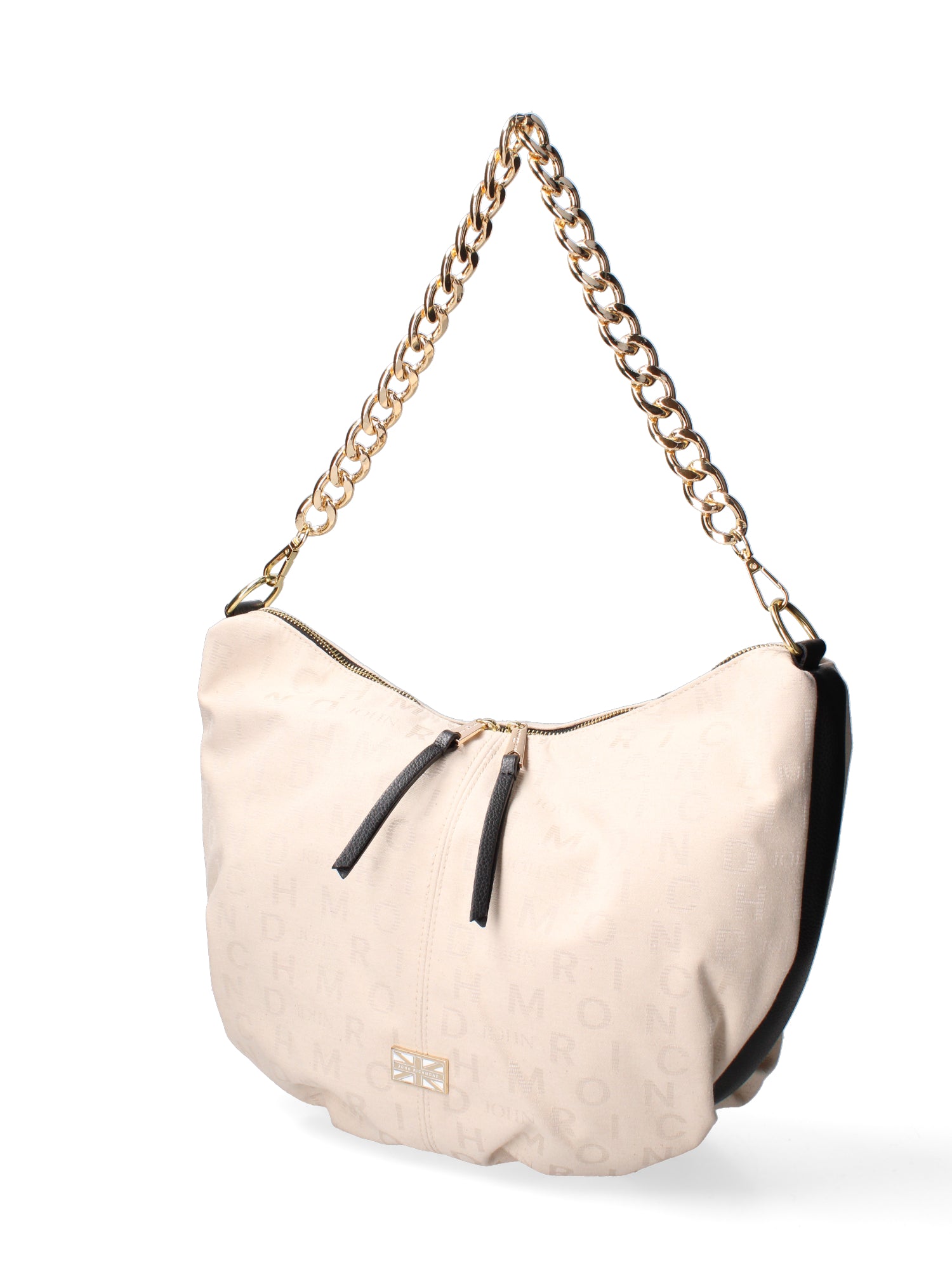 Borsa a spalla da donna 100% tessuto JR-W-1118TP-BONE - BLACK-GOLD John Richmond