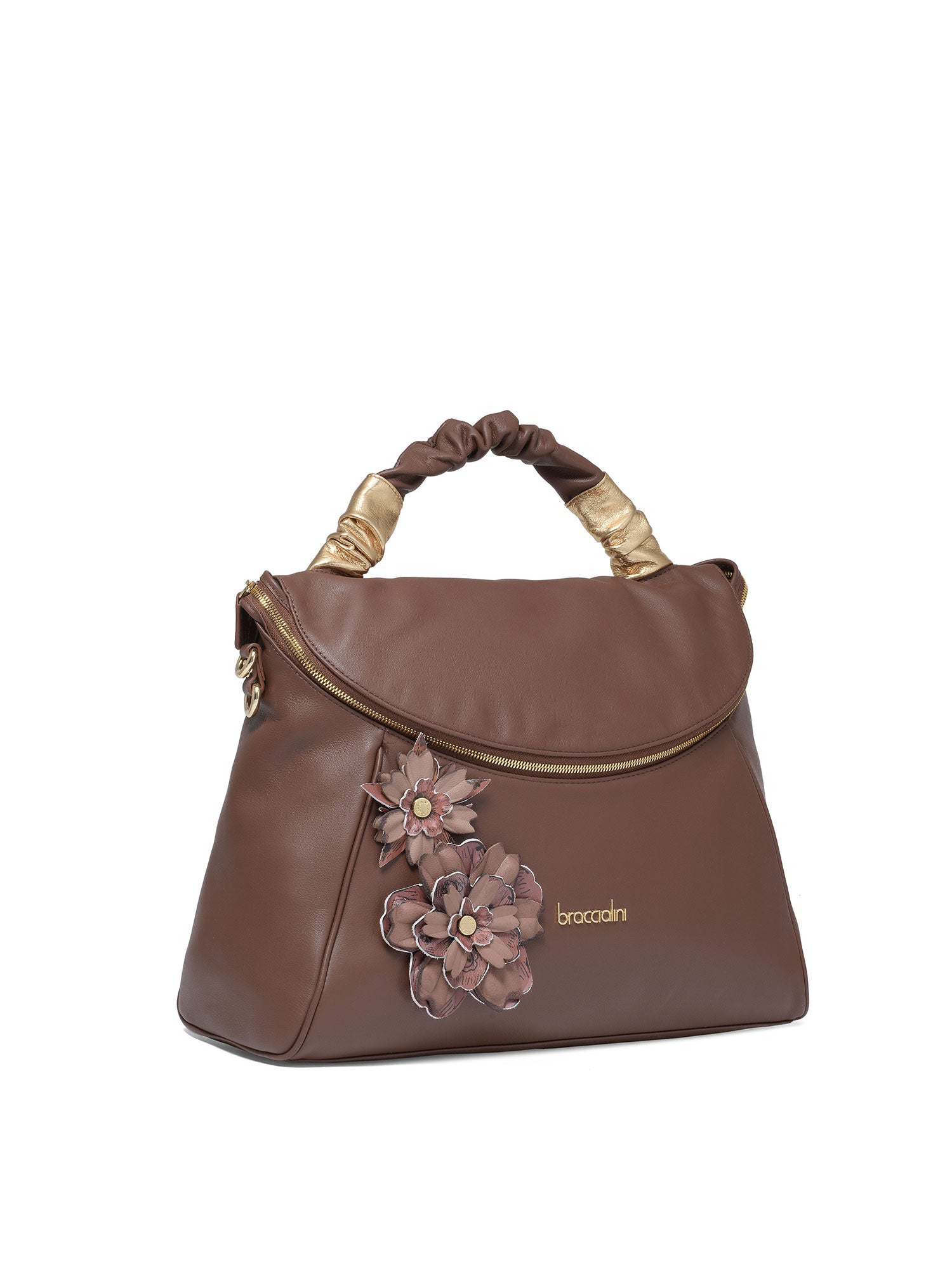 Calanthe Borsa a mano da donna 100% pelle B16963-MARRONE Braccialini