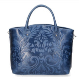 Enza Borsa a mano da donna Vera pelle 8007023FBG-012 BLU JEANS Gave Lux