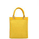 Borsa a mano da donna Misto pelle e tessuto 07149-D04 GIALLO Roberta Rossi