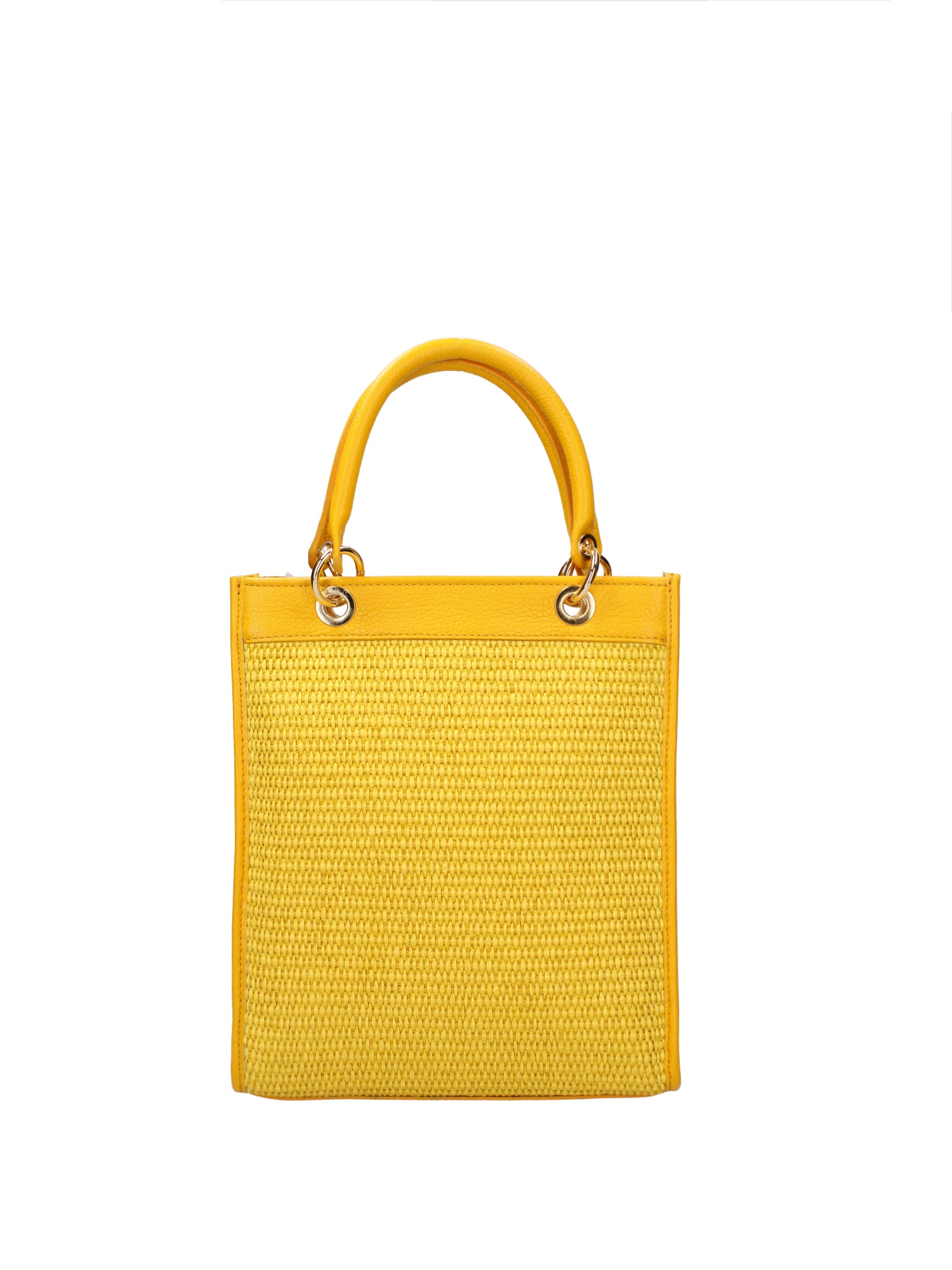 Borsa a mano da donna Misto pelle e tessuto 07149-D04 GIALLO Roberta Rossi