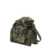 Silvana Pro Borsa a tracolla donna Vera pelle + Calfhair 6599-GRIGIO Gave Lux