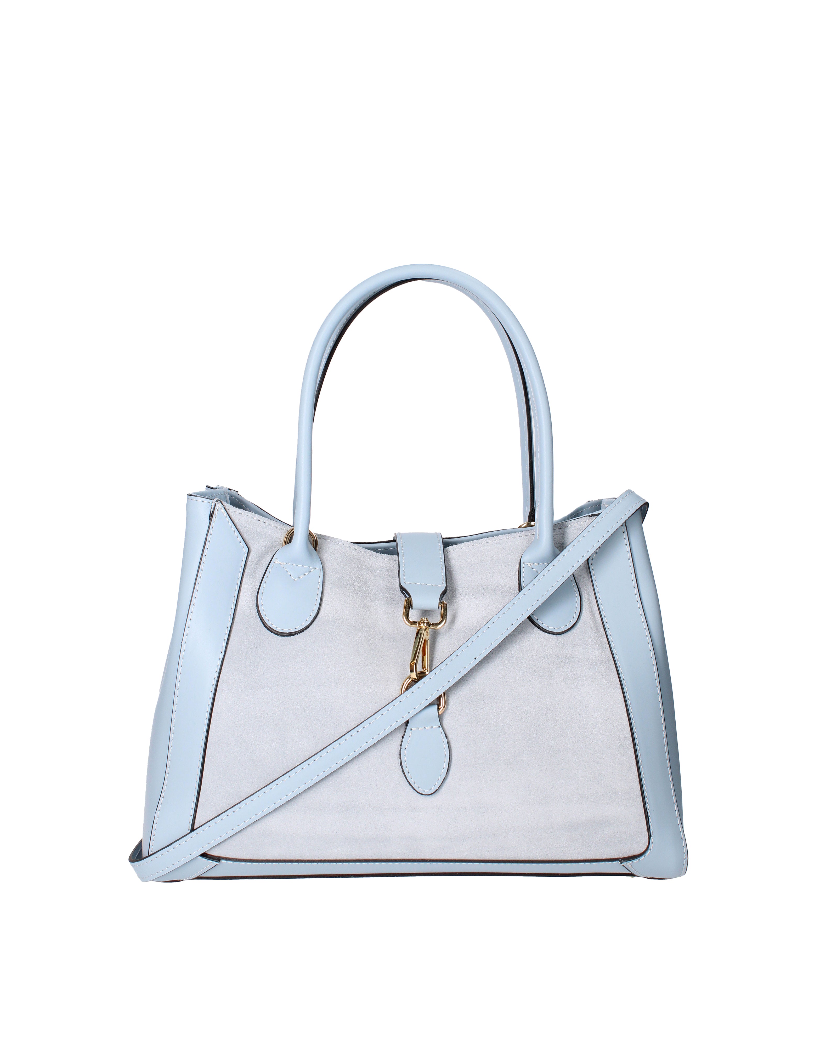 Jordana Borsa a mano da donna Vera pelle e suede 07150-L366 CIELO Viola Castellani
