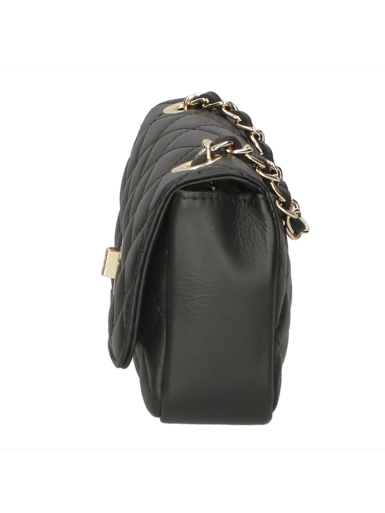 Carolina Borsa a spalla da donna Vera pelle 1073-NERO BLACK Gave Lux
