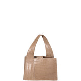 Borsa a mano da donna Vera pelle effetto cocco 07220-C05 TAUPE CHIARO Roberta Rossi