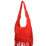 Zefira Borsa a spalla da donna Pelle Scamosciata 8630-ROSSO Gave Lux