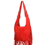 Zefira Borsa a spalla da donna Pelle Scamosciata 8630-ROSSO Gave Lux