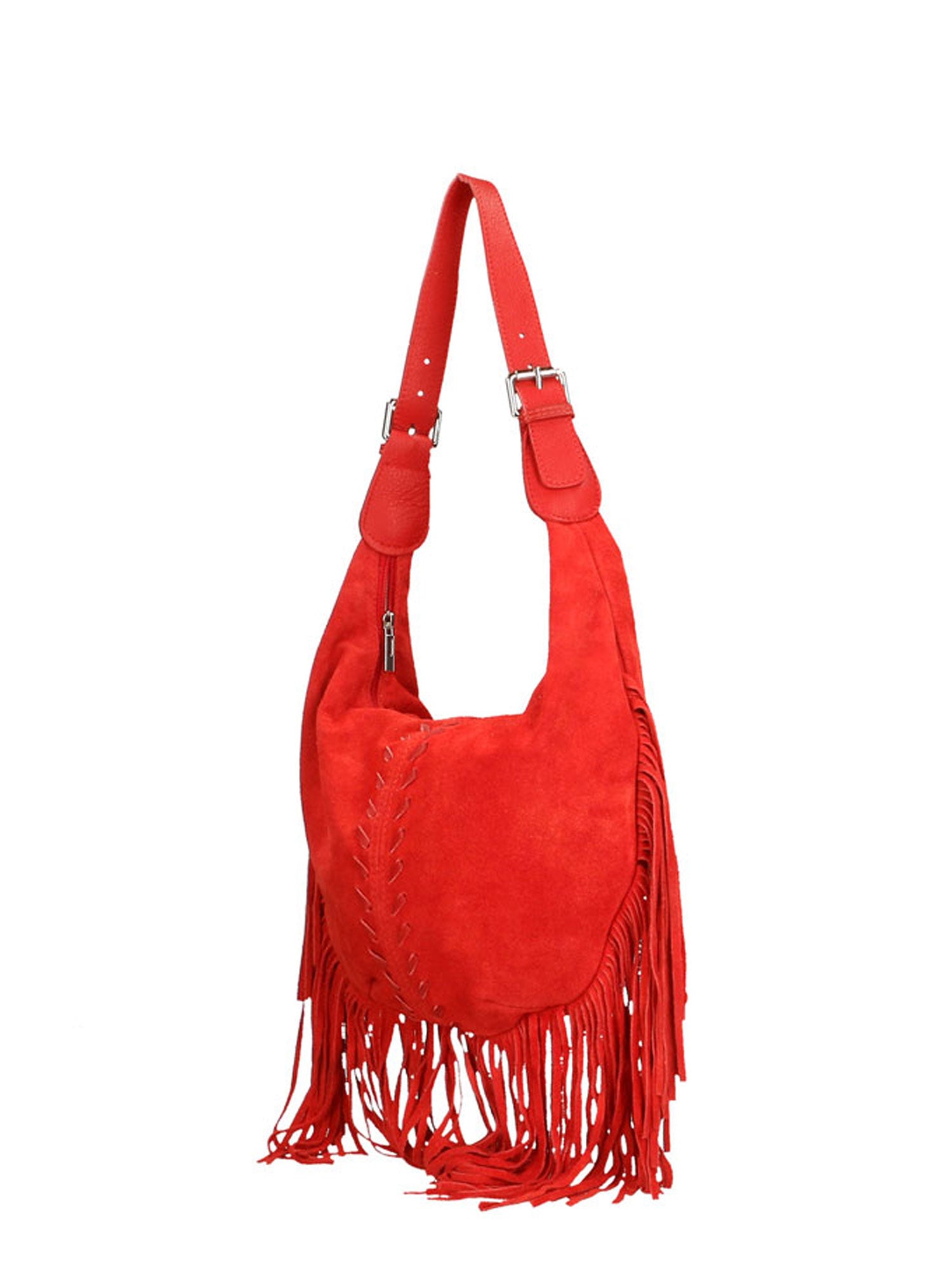 Zefira Borsa a spalla da donna Pelle Scamosciata 8630-ROSSO Gave Lux