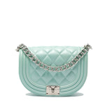 Borsa a mano da donna 100% PVC FLAT ZOE-VERDE ACQUA + SILVER Marc Ellis