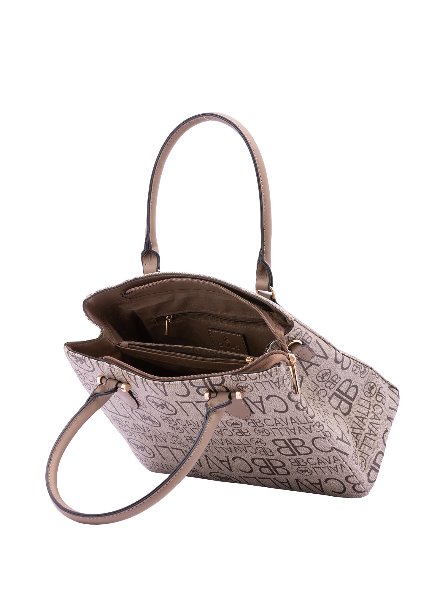Borsa a mano da donna Ecopelle e poliestere BC1370-MARRONE B Cavalli