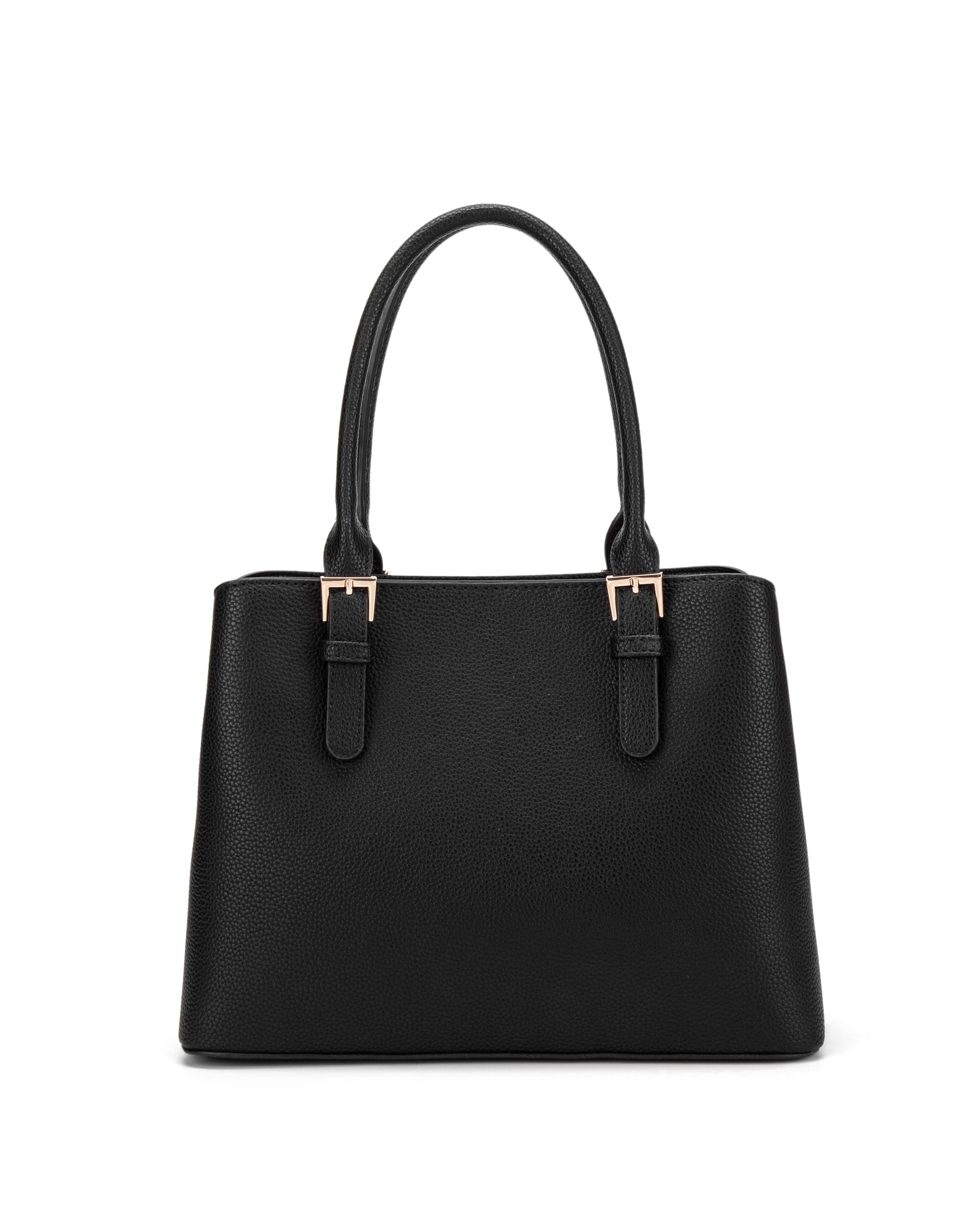 Borsa a mano da donna 100% pelle vegana PU 716-2PT-BLACK Diana&co