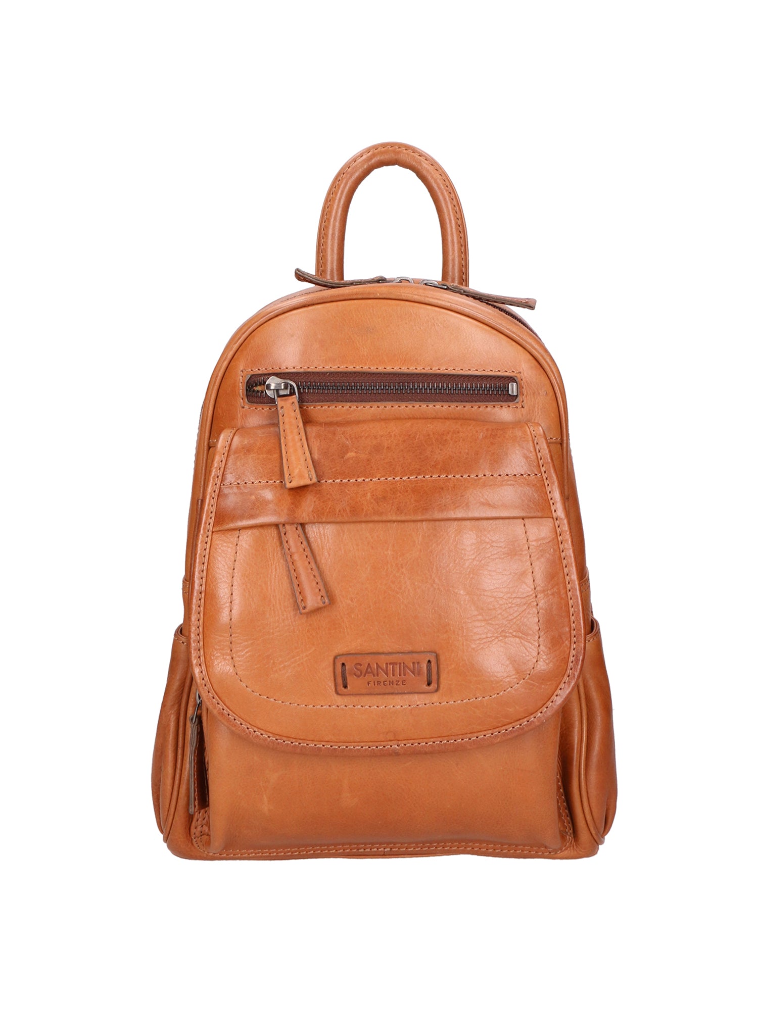 SN5862447-TAN Zaino unisex in vera pelle Made in Italy Santini Firenze