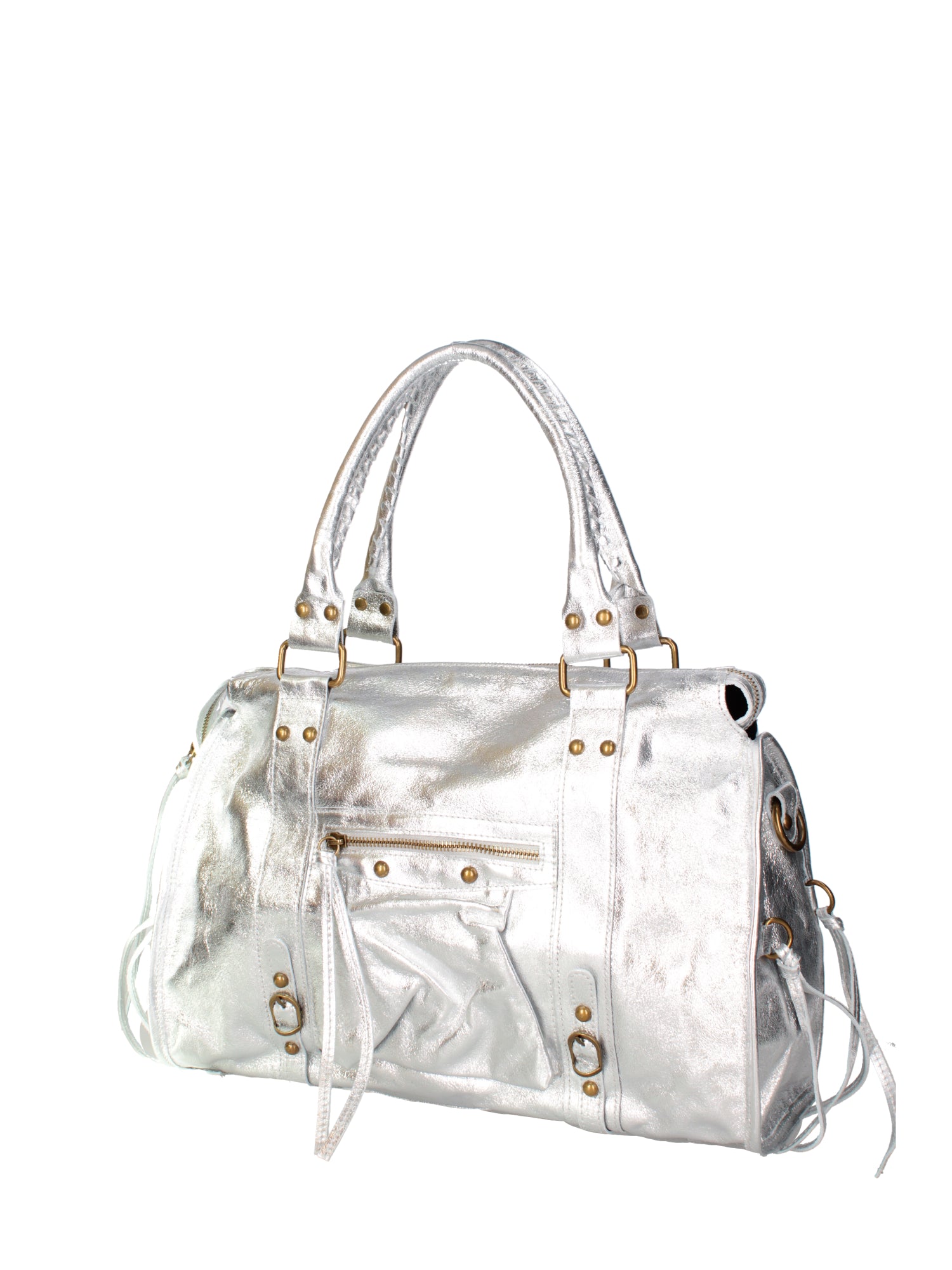 Novara Borsa a spalla da donna Vera pelle 06090 LM-L001 ARGENTO Gave Lux