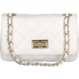 Carolina Borsa a spalla da donna Vera pelle 1073-S01 BIANCO Gave Lux