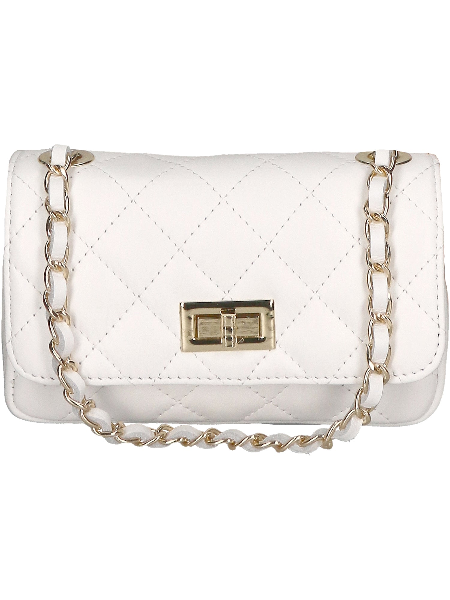 Carolina Borsa a spalla da donna Vera pelle 1073-S01 BIANCO Gave Lux
