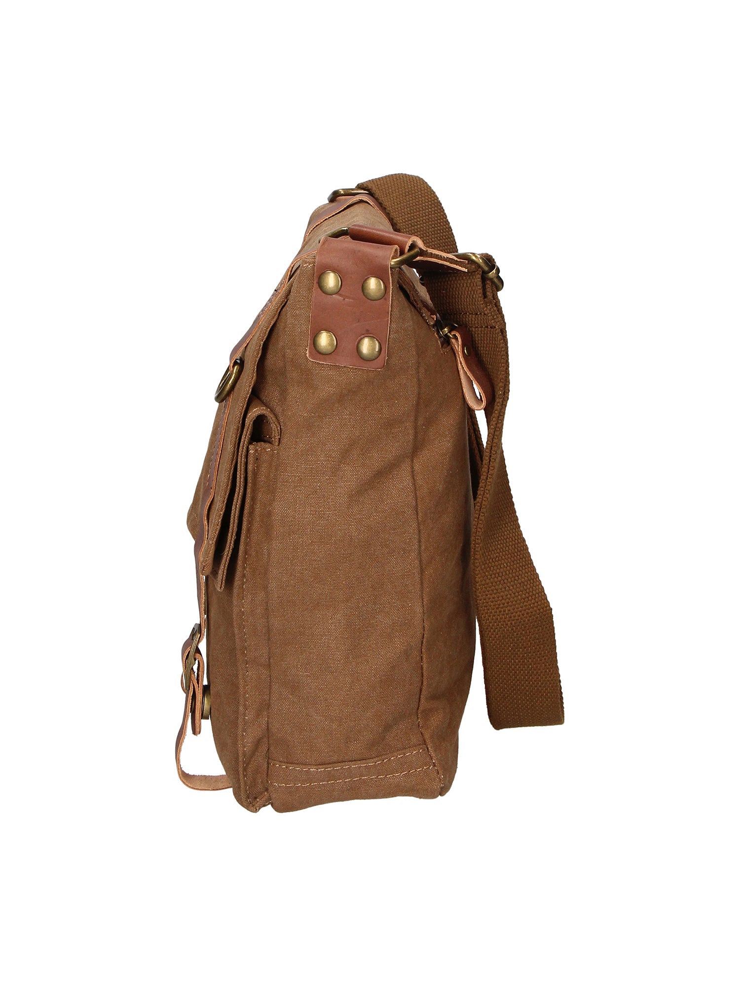 Milena Borsa a tracolla unisex Canvas e vera pelle ZG3009-FANGO TAUPE Gave Lux