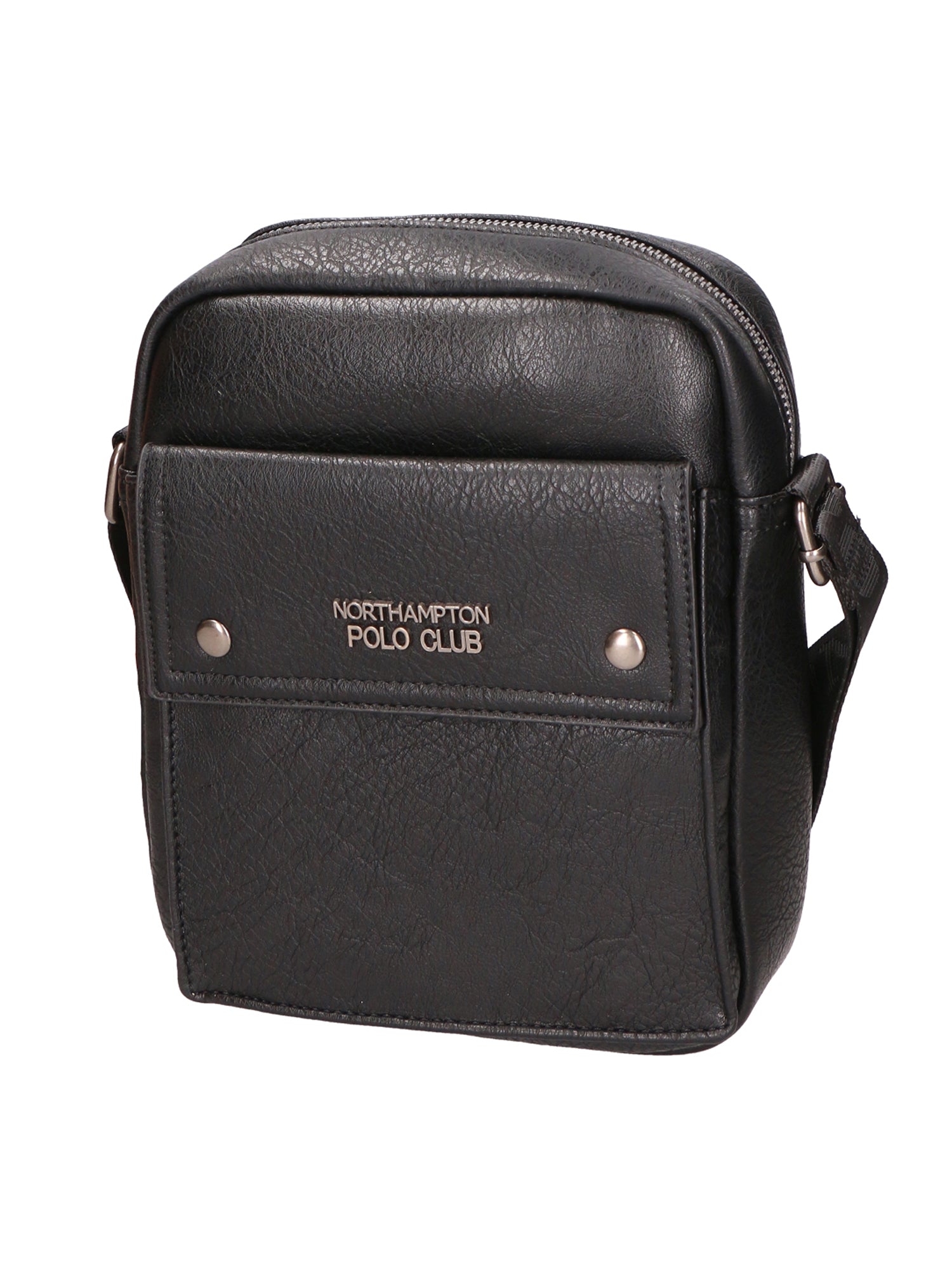 Borsa a tracolla uomo 100% PU Leather PCL3007-BLACK Northampton Polo Club