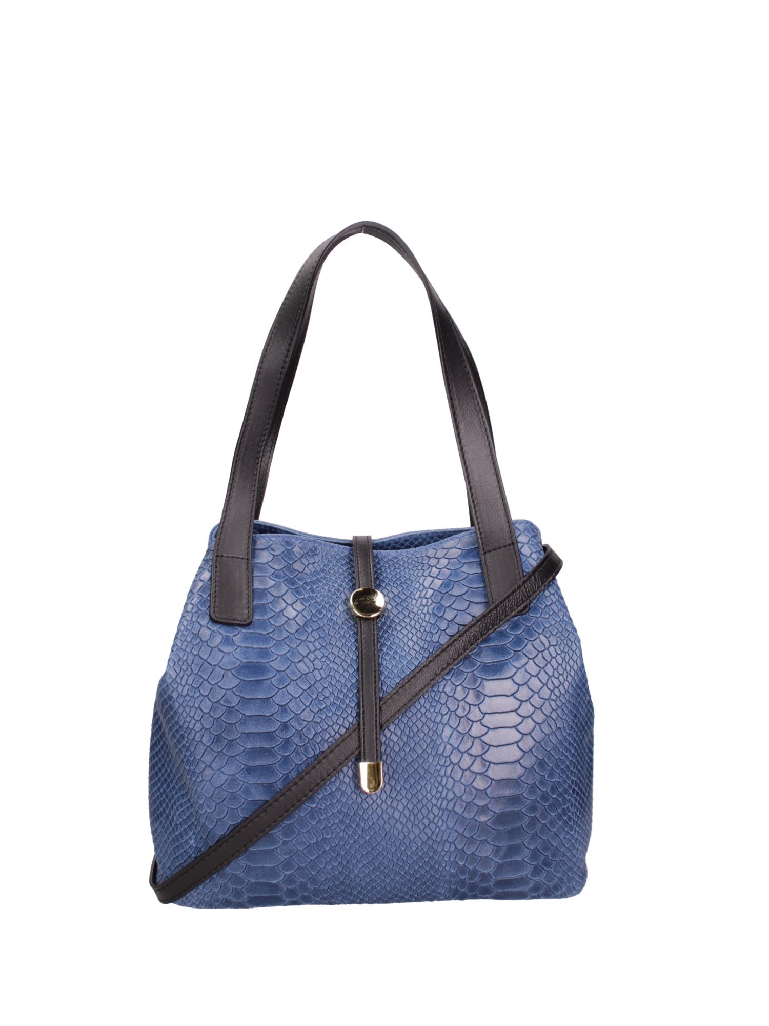 Clarissa Borsa a mano da donna Vera pelle 5276-012 BLU JEANS Gave Lux