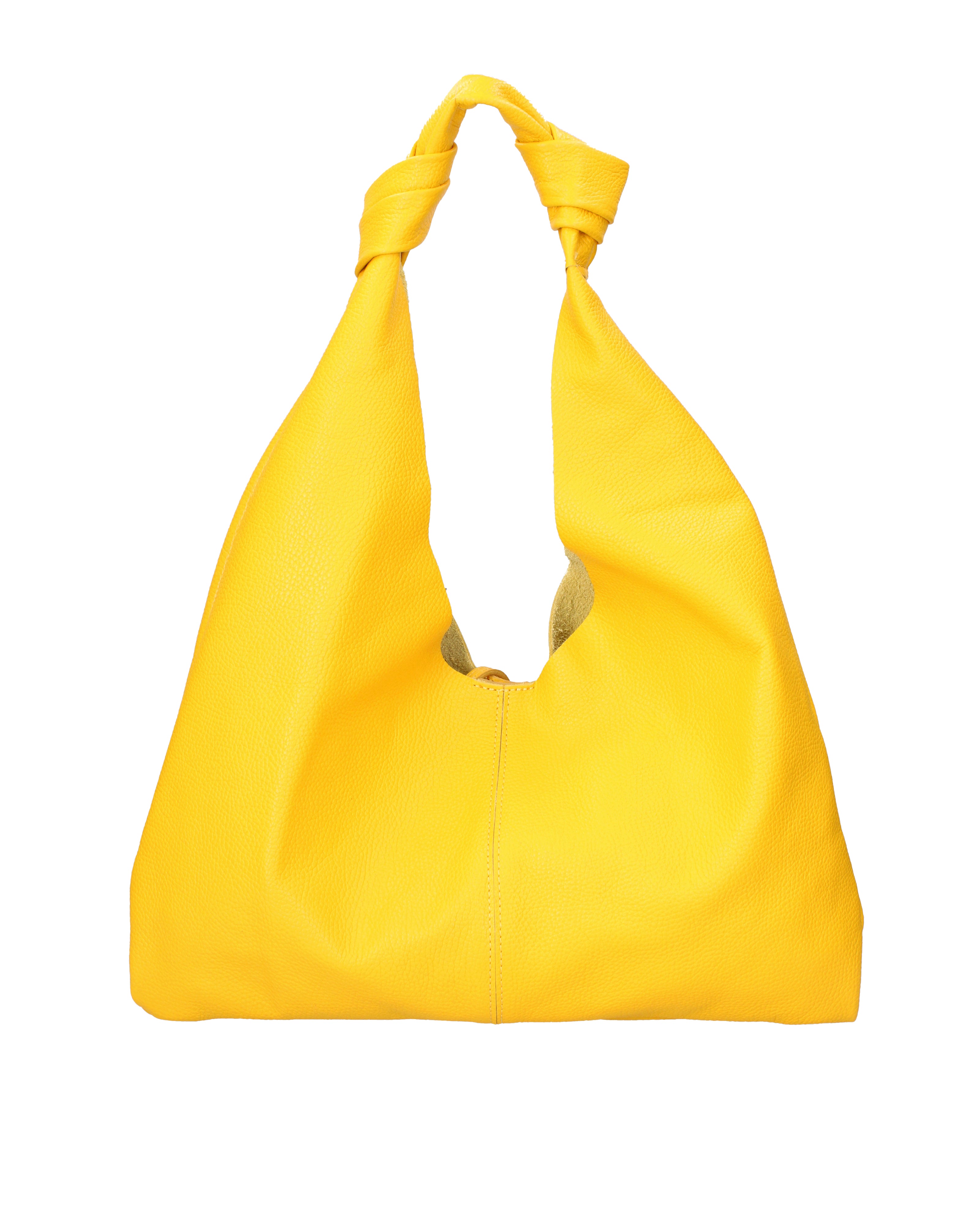 Borsa a spalla da donna 100% vera pelle 07156-D04 GIALLO Viola Castellani