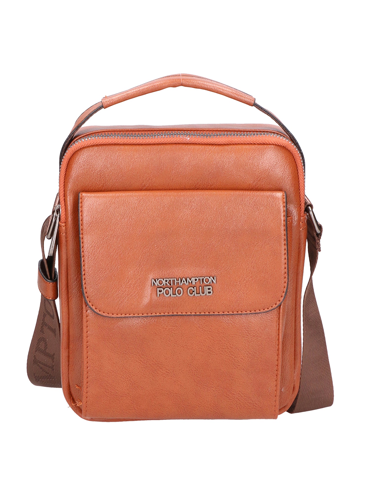 Borsa a tracolla uomo 100% pelle PU PCL3104-BROWN Northampton Polo Club