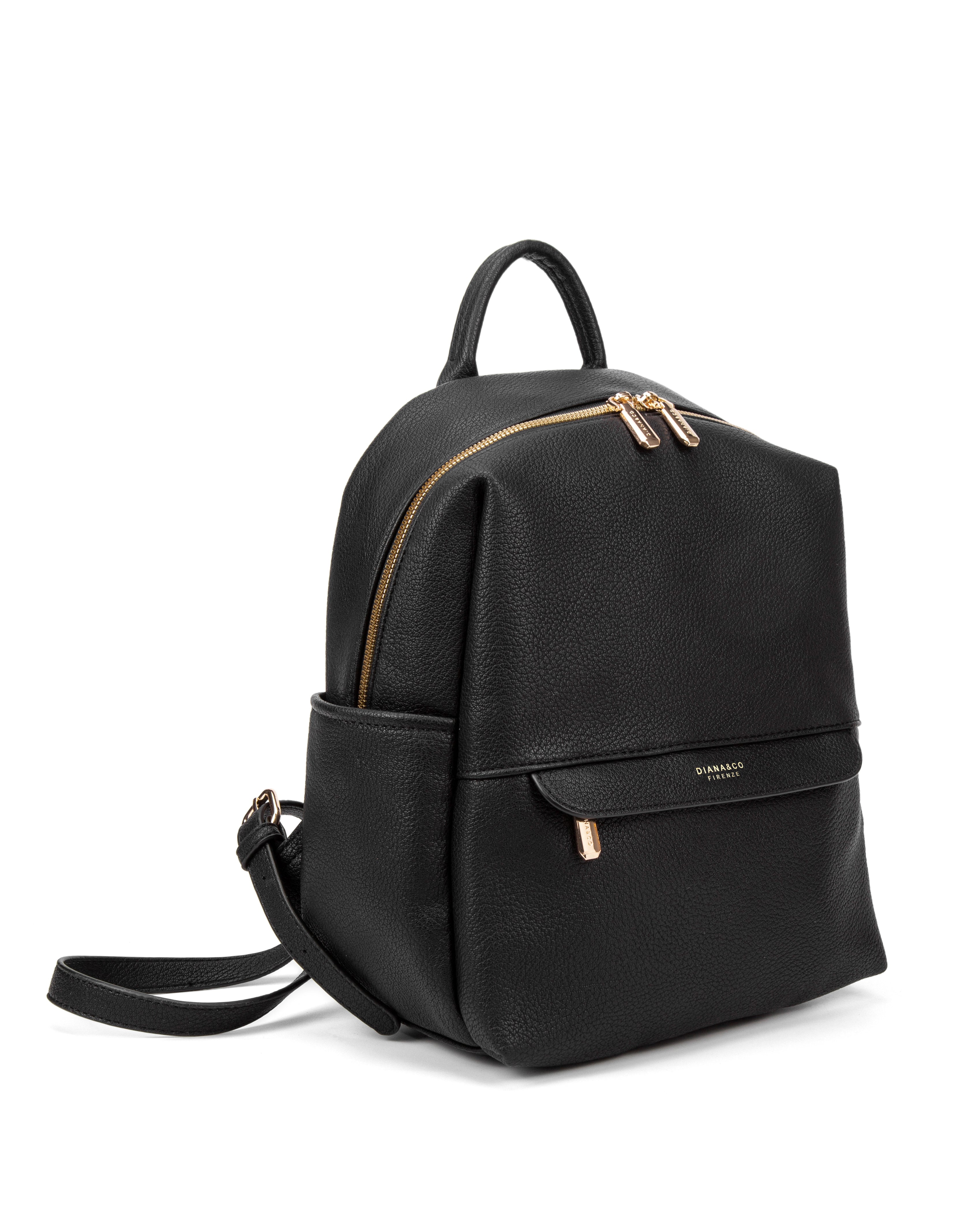 Zaino da donna in pelle vegana Casual 740-2PT-BLACK Diana&co