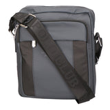 Borsa a tracolla uomo 100% pelle PU PCL3016-GREY+BLACK Northampton Polo Club