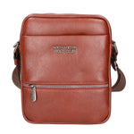 Borsa a tracolla uomo 100% pelle PU PCL3084-BROWN Northampton Polo Club