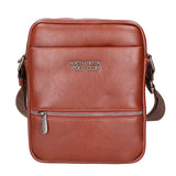 Borsa a tracolla uomo 100% pelle PU PCL3084-BROWN Northampton Polo Club