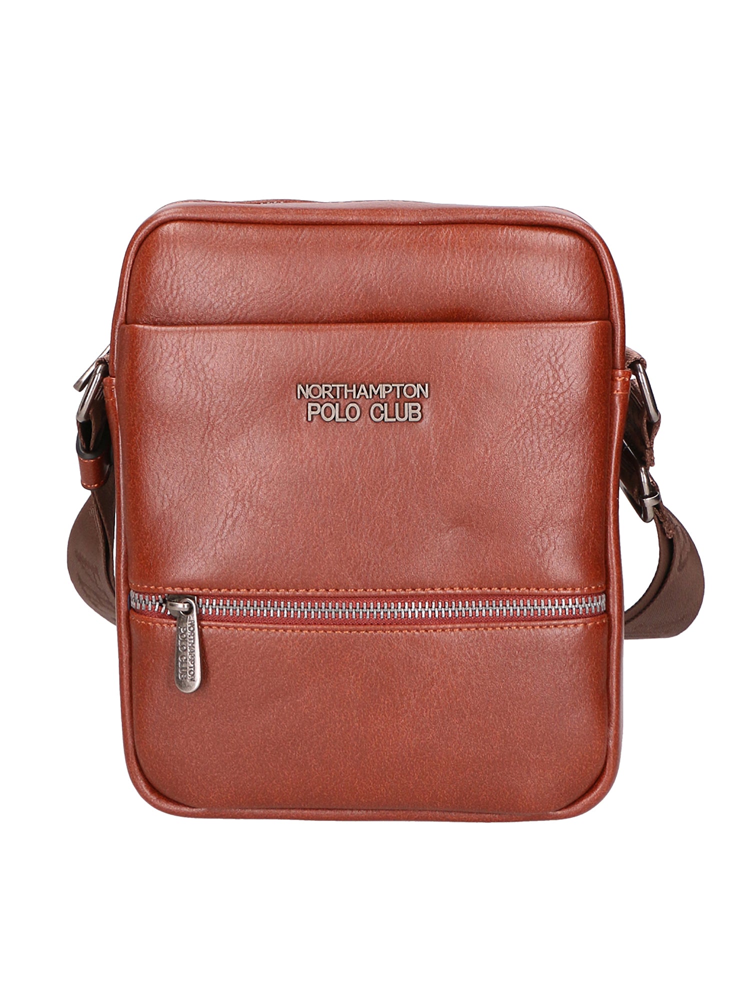 Borsa a tracolla uomo 100% pelle PU PCL3084-BROWN Northampton Polo Club