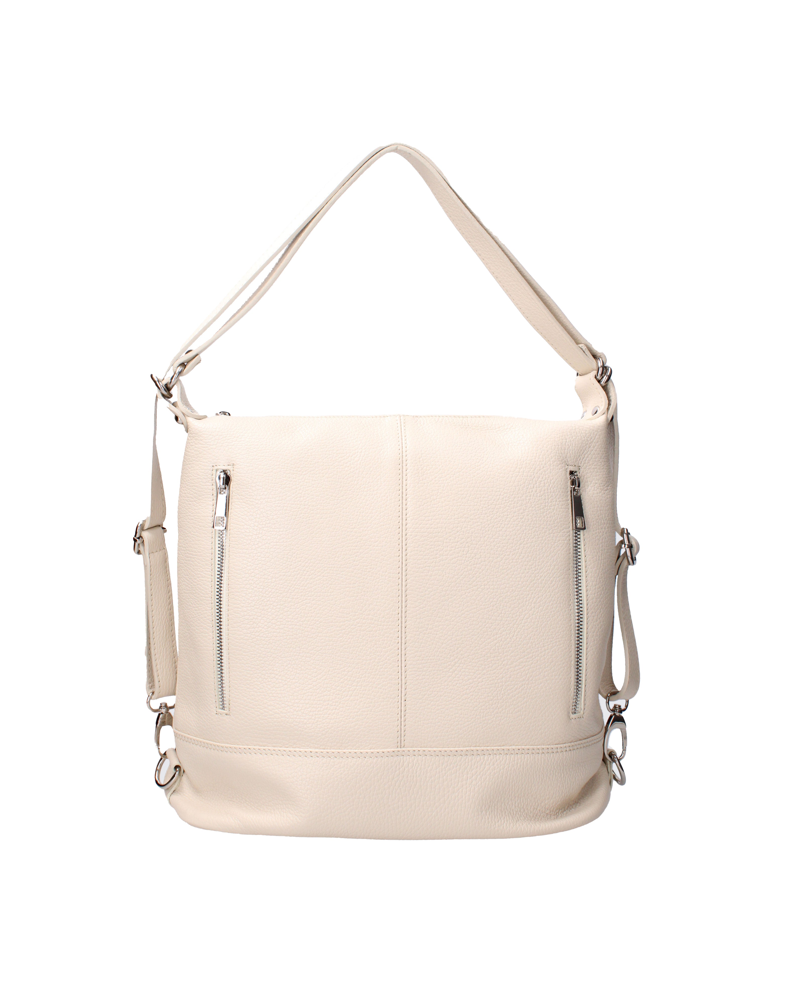 Vera pelle 07135-D37 LATTE Borsa a spalla convertibile Anjelica Viola Castellani