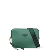 Borsa a tracolla da donna 100% Pvc FLAT-FLOWE-FOREST GREEN - LIGHT GOLD Marc Ellis