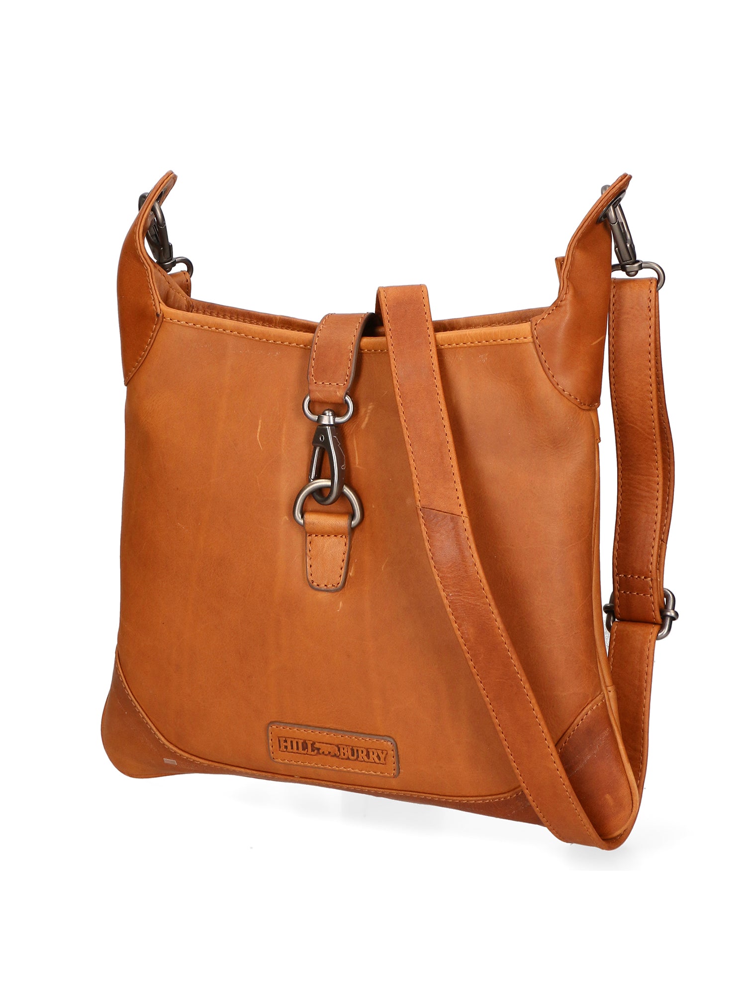 Borsa a tracolla da uomo in vera pelle RFID HILB-6169-CUOIO Hill Burry
