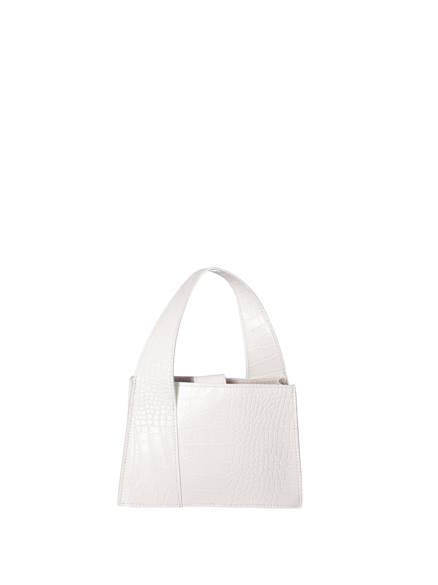 Borsa a mano da donna Vera pelle effetto cocco 07220-C01 BIANCO Roberta Rossi