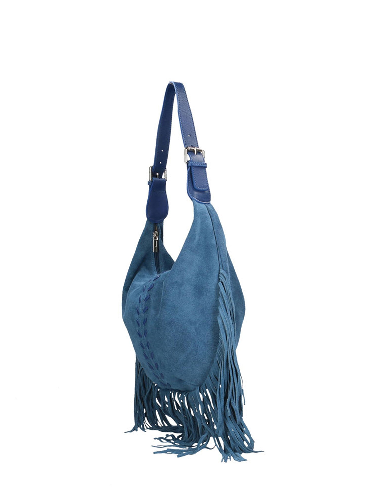 Zefira Borsa a spalla da donna Pelle Scamosciata 8630-BLU Gave Lux