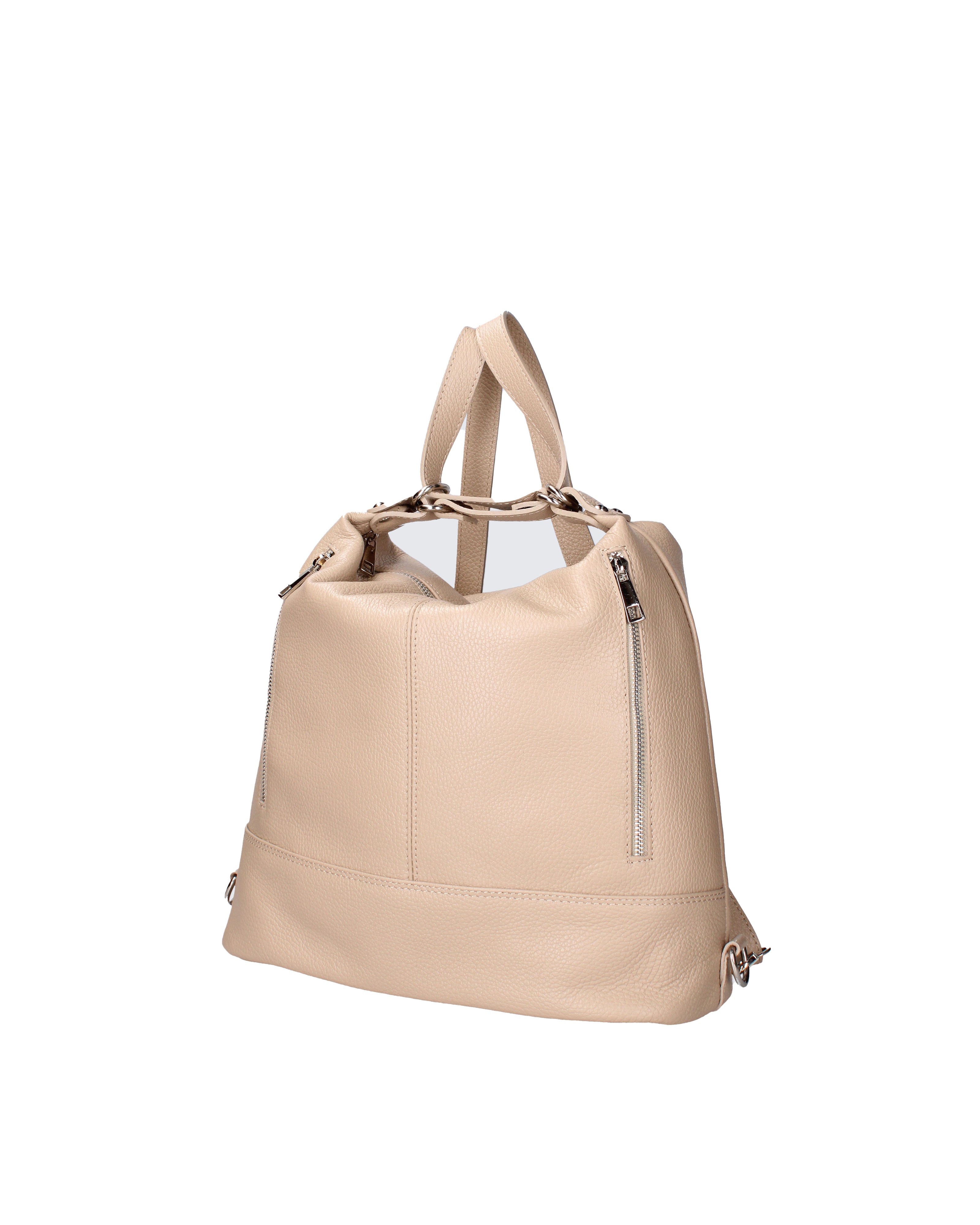 Vera pelle 07135-D05 CAPPUCCINO Borsa a spalla convertibile Anjelica Viola Castellani