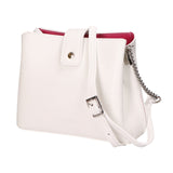 Eridana Borsa a tracolla da donna Vera pelle 1137-BIANCO Gave Lux