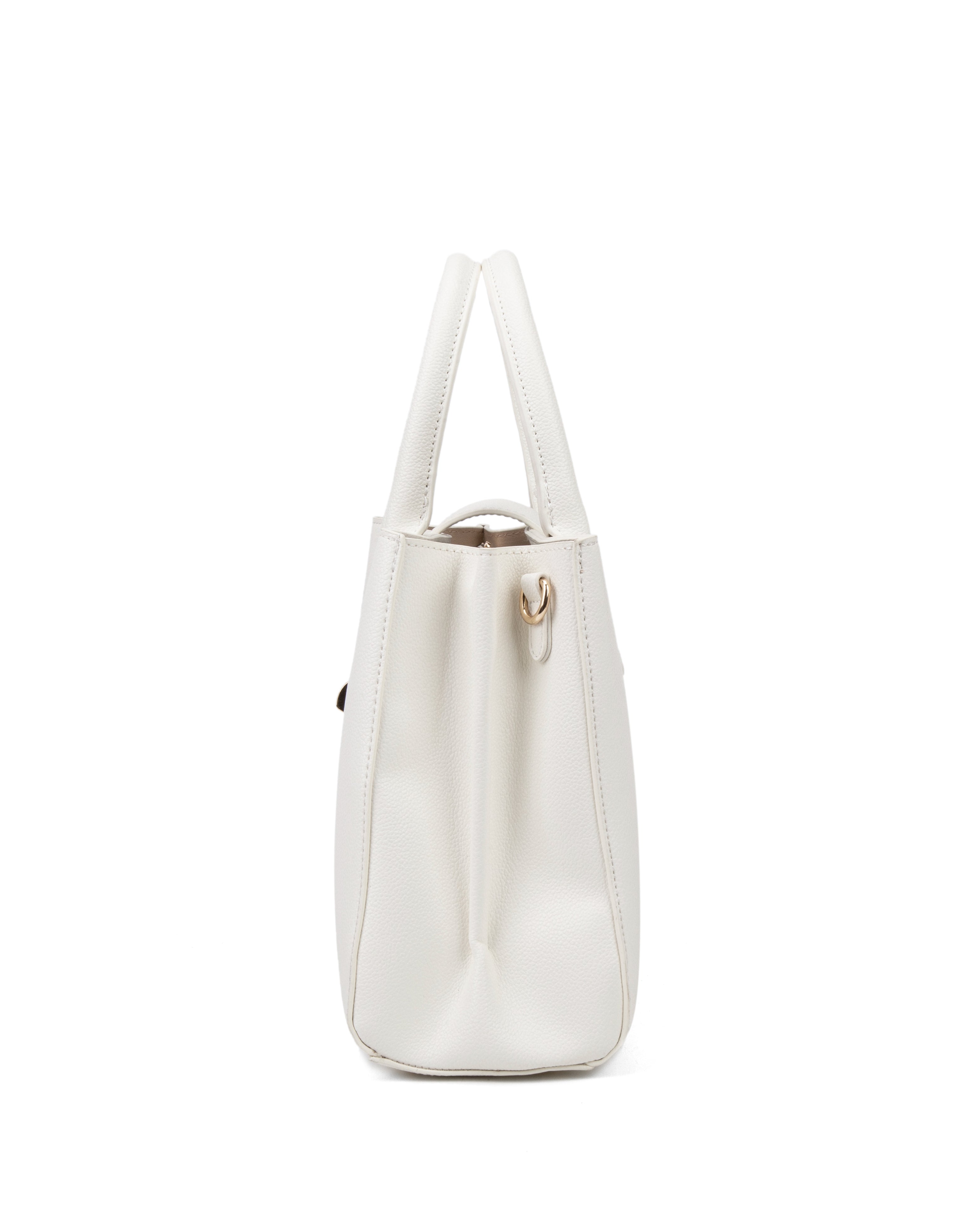 Borsa a mano da donna 100% pelle vegana PU 712-2PT-WHITE Diana&co