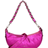 Borsa a spalla da donna Vera pelle dollaro metallizzata JR-W-1047-FUXIA LAMINA John Richmond