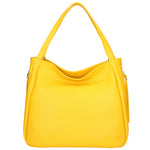 Borsa a spalla da donna Misto pelle e tessuto 07155-D04 GIALLO Roberta Rossi